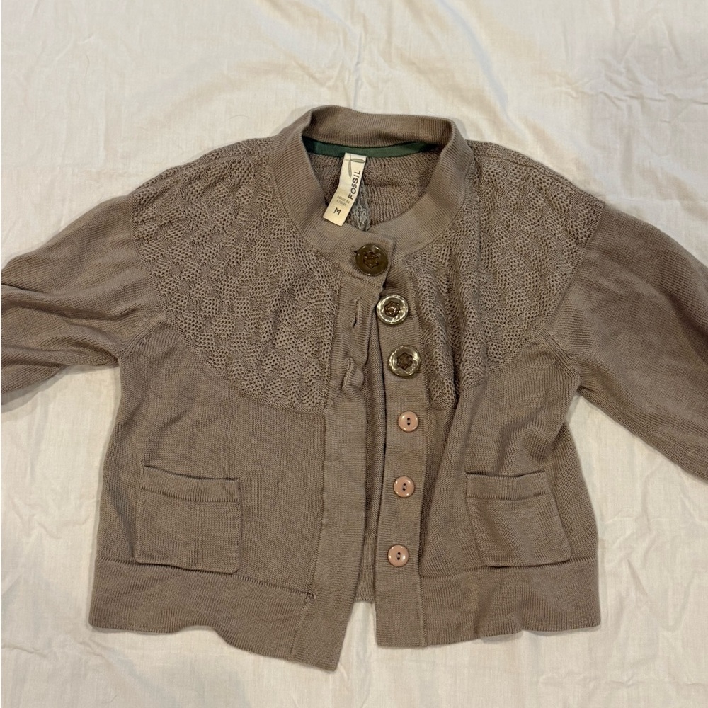 Fossil Brown Women's Cardigan Sweater